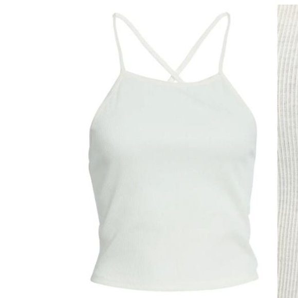 🆕️ 🔥 Free if you take whit a bundel 🔥 New Ribbed Tie Back Crop Tank BP. Ivory - Picture 4 of 7